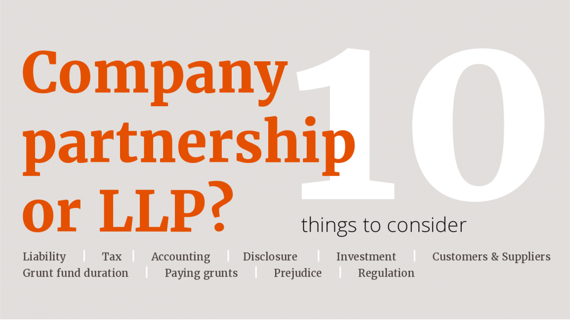 Image showing 10 things to consider when choosing your UK Slicing Pie startup, and how to decide between a company, partnership or LLP